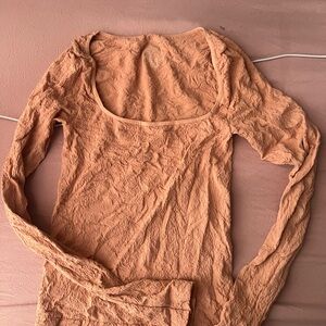 Women's Peach Long Sleeve Top
